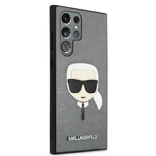 Kup Etui Karl Lagerfeld KLHCS22LSAKHSL Samsung Galaxy S22 Ultra stříbrný/silver hardcase Saffiano Ikonik Karl`s Head - KLD799SLV - {ean13} - Sklep Home Screen