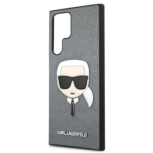 Kup Etui Karl Lagerfeld KLHCS22LSAKHSL Samsung Galaxy S22 Ultra stříbrný/silver hardcase Saffiano Ikonik Karl`s Head - KLD799SLV - {ean13} - Sklep Home Screen