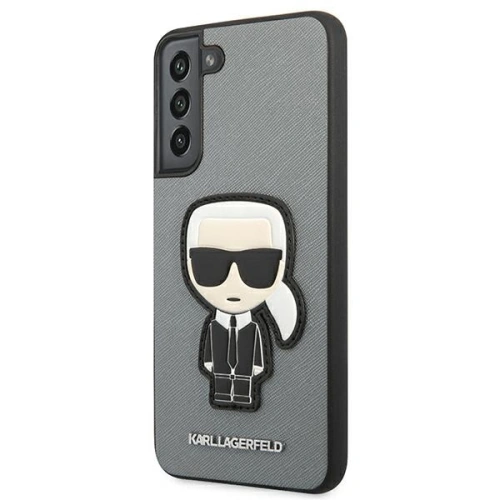 Buy Karl Lagerfeld KLHCS22MOKPG Samsung Galaxy S22+ Plus silver hardcase Saffiano Ikonik Karl`s Patch - KLD800SLV - {ean13} - Home Screen Store Europe