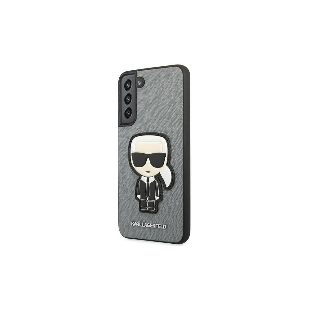 homescreen.pl - Etui Karl Lagerfeld KLHCS22MOKPG Samsung Galaxy S22+ Plus srebrny/silver hardcase Saffiano Ikonik Karl`s Patch