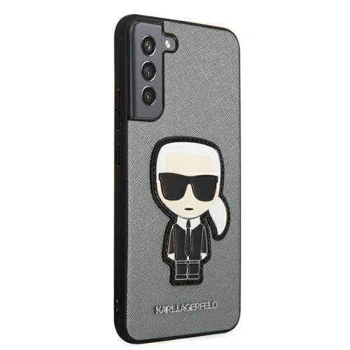 Buy Karl Lagerfeld KLHCS22MOKPG Samsung Galaxy S22+ Plus silver hardcase Saffiano Ikonik Karl`s Patch - KLD800SLV - {ean13} - Home Screen Store Europe