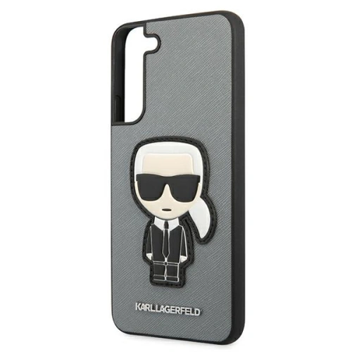 Buy Karl Lagerfeld KLHCS22MOKPG Samsung Galaxy S22+ Plus silver hardcase Saffiano Ikonik Karl`s Patch - KLD800SLV - {ean13} - Home Screen Store Europe