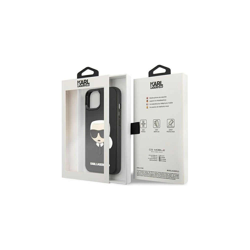 Etui Karl Lagerfeld KLHCP13MKH3DBK Apple iPhone 13 czarny/black hardcase 3D Rubber Karl`s Head