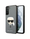Etui Karl Lagerfeld KLHCS21FSAKHSL Samsung Galaxy S21 FE srebrny/silver hardcase Saffiano Ikonik Karl`s Head