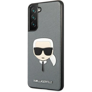 Kup Etui Karl Lagerfeld KLHCS21FSAKHSL Samsung Galaxy S21 FE srebrny/silver hardcase Saffiano Ikonik Karl`s Head - KLD805SLV - {ean13} - Sklep Home Screen
