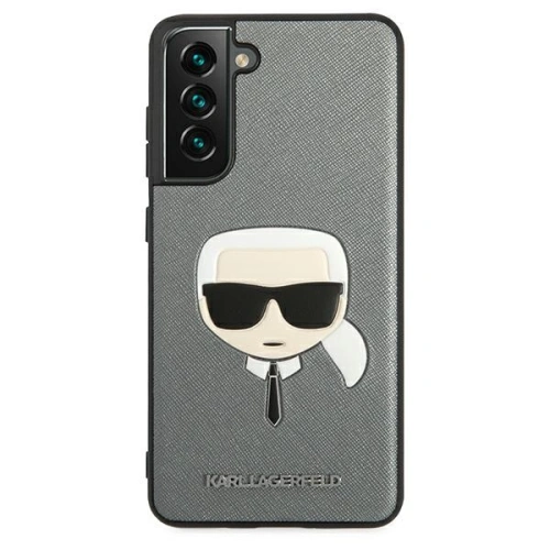 Buy Karl Lagerfeld KLHCS21FSAKHSL Samsung Galaxy S21 FE silver hardcase Saffiano Ikonik Karl`s Head - KLD805SLV - {ean13} - Home Screen Store Europe