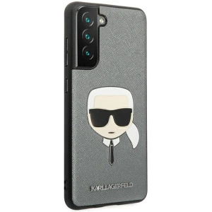 Kup Etui Karl Lagerfeld KLHCS21FSAKHSL Samsung Galaxy S21 FE srebrny/silver hardcase Saffiano Ikonik Karl`s Head - KLD805SLV - {ean13} - Sklep Home Screen