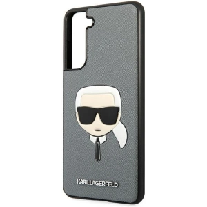 Kup Etui Karl Lagerfeld KLHCS21FSAKHSL Samsung Galaxy S21 FE srebrny/silver hardcase Saffiano Ikonik Karl`s Head - KLD805SLV - {ean13} - Sklep Home Screen