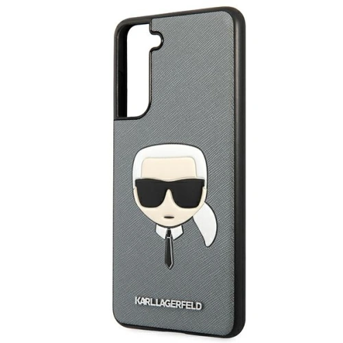 Buy Karl Lagerfeld KLHCS21FSAKHSL Samsung Galaxy S21 FE silver hardcase Saffiano Ikonik Karl`s Head - KLD805SLV - {ean13} - Home Screen Store Europe