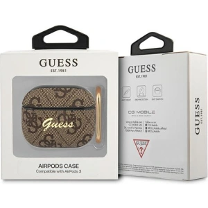 Kup Etui Guess GUA34GSMW Apple AirPods 3 brązowy/brown 4G Script Metal Collection - GUE1569 - {ean13} - Sklep Home Screen