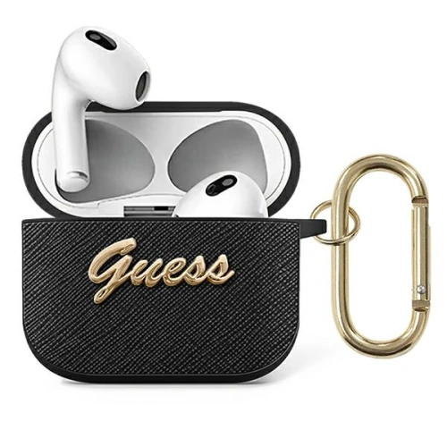 Kup Etui Guess GUA3SASMK Apple AirPods 3 czarny/black Saffiano Script Metal Collection - GUE1570 - {ean13} - Sklep Home Screen