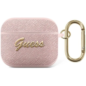Kup Etui Guess GUA3SASMP Apple AirPods 3 różowy/pink Saffiano Script Metal Collection - GUE1571 - {ean13} - Sklep Home Screen