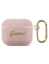 Etui Guess GUA3SASMP Apple AirPods 3 różowy/pink Saffiano Script Metal Collection