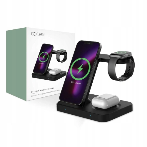 Kup Indukční nabíječka Tech-Protect A11 3in1 Wireless Charger Black - THP841BLK - {ean13} - Sklep Home Screen
