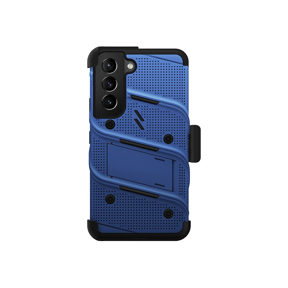 homescreen.pl - Pancerne etui ZIZO BOLT Series Samsung Galaxy S22 ze szkłem 9H na ekran + uchwyt z podstawką (niebieski)