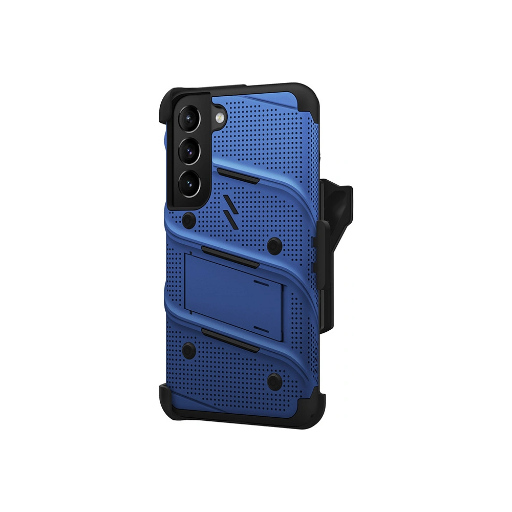 homescreen.pl - Pancerne etui ZIZO BOLT Series Samsung Galaxy S22 ze szkłem 9H na ekran + uchwyt z podstawką (niebieski)