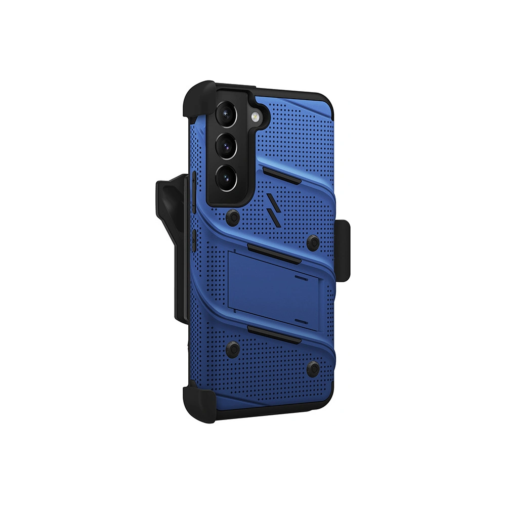 homescreen.pl - Pancerne etui ZIZO BOLT Series Samsung Galaxy S22 ze szkłem 9H na ekran + uchwyt z podstawką (niebieski)