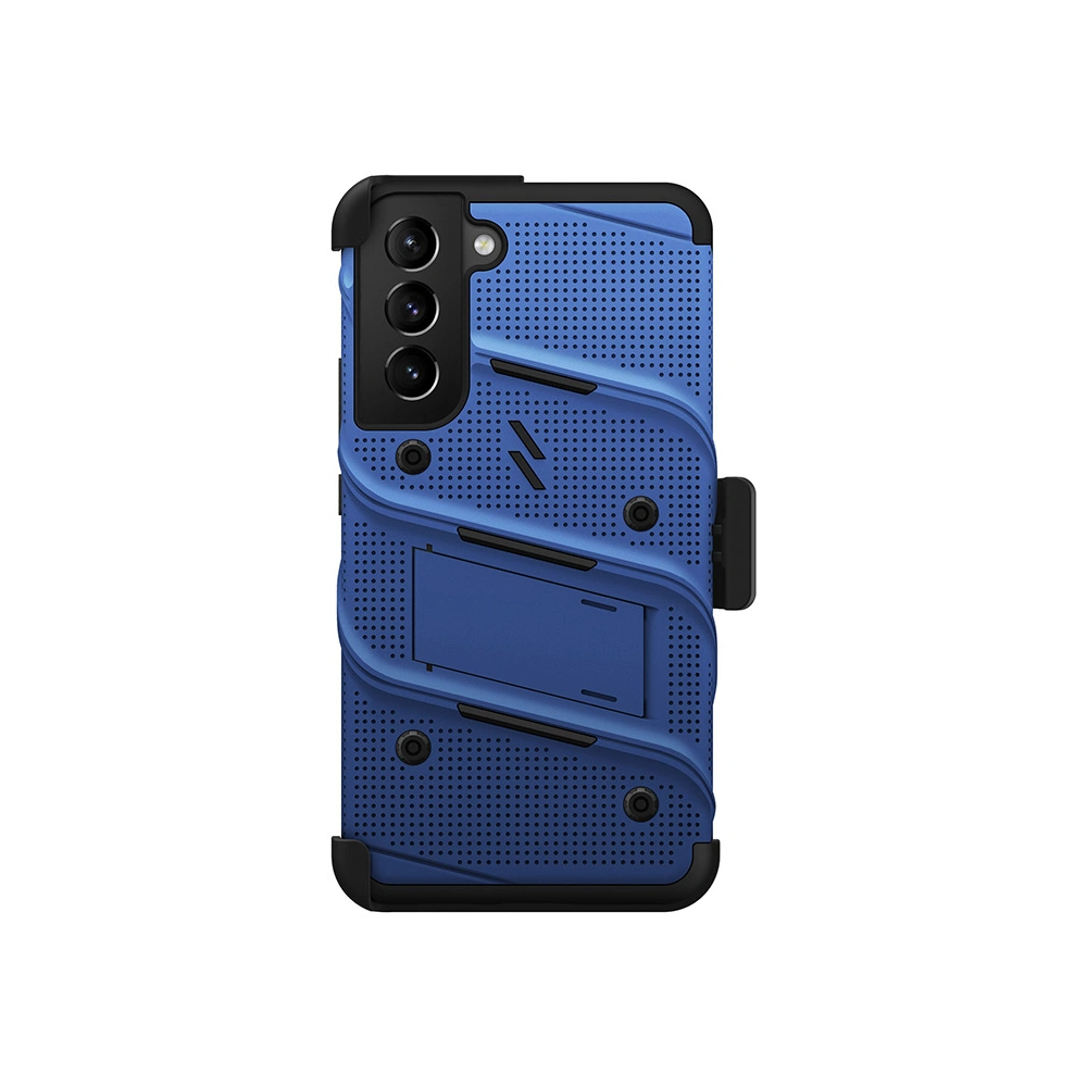 homescreen.pl - Pancerne etui ZIZO BOLT Series Samsung Galaxy S22+ Plus ze szkłem 9H na ekran + uchwyt z podstawką (niebieski)
