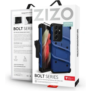 Buy Zizo Bolt Cover - Samsung Galaxy S21 Ultra 5G armored case with 9H glass for the screen + stand & belt clip (red / black) - ZIZ104BLU - {ean13} - Home Screen Store Europe