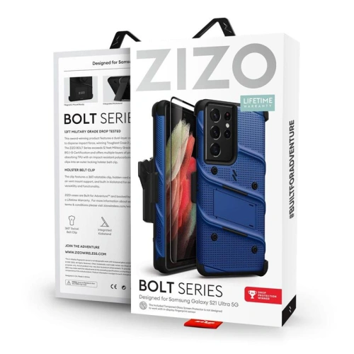Kup Etui ZIZO BOLT Series Samsung Galaxy S21 Ultra + szkło (Blue) - ZIZ104BLU - {ean13} - Sklep Home Screen