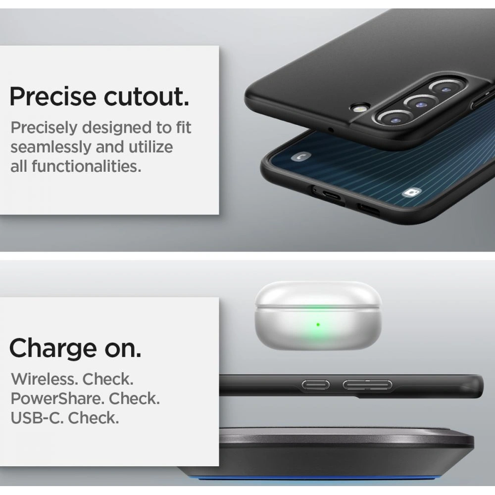 homescreen.pl - Etui Spigen Thin Fit Samsung Galaxy S22+ Plus Black