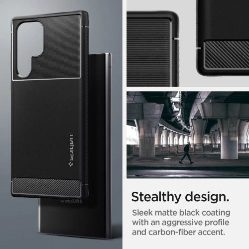 Kup Case Spigen Rugged Armor Samsung Galaxy S22 Ultra Matt Schwarz - SPN2090BLK - {ean13} - Sklep Home Screen