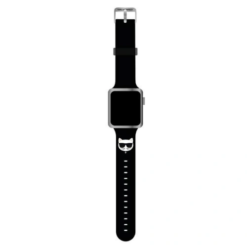 Kup Pasek Karl Lagerfeld KLAWLSLCK Apple Watch 4/5/6/7/SE/8/9/Ultra 44/45/49mm fekete/szürke pánt Szilikon Choupette Fejek - KLD806BLK - {ean13} - Sklep Home Screen
