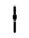 Pasek Karl Lagerfeld KLAWLSLCK Apple Watch 4/5/6/7/SE/8/9/Ultra 44/45/49mm negru/black curea din silicon Choupette Heads