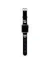 Pasek Karl Lagerfeld KLAWLSLCKK Apple Watch 4/5/6/7/SE/8/9/Ultra 44/45/49mm fekete/szíj Szilikon Karl & Choupette Heads