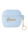 Case Guess GUA3LSCHSB Apple AirPods 3 Hülle blau/blue Silikon Charm Kollektion