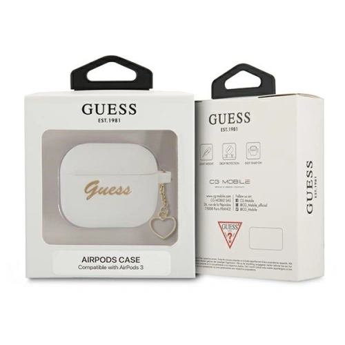 Kup Etui Guess GUA3LSCHSH Apple AirPods 3 kryt bílý/white Silicone Charm Collection - GUE1576WHT - {ean13} - Sklep Home Screen