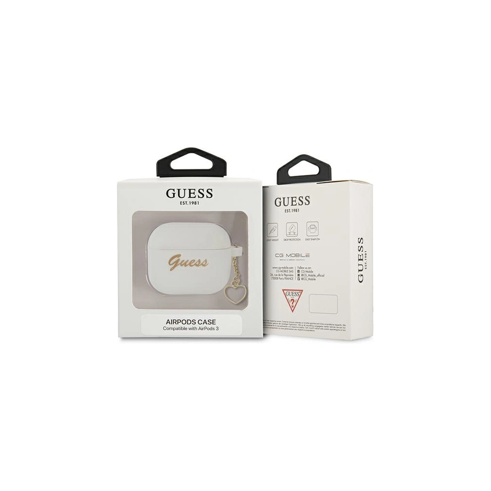 Etui Guess GUA3LSCHSH Apple AirPods 3 cover biały/white Silicone Charm Collection