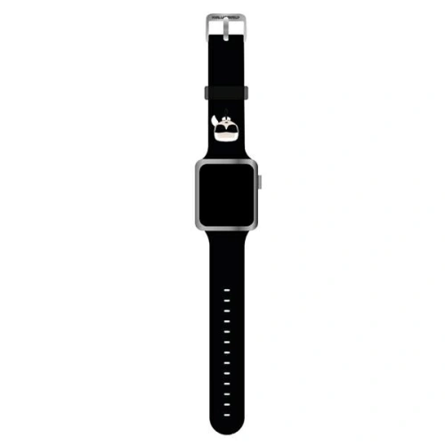 Kup Karl Lagerfeld KLAWMSLKK Apple Watch 4/5/6/7/SE/8/9/10 40/41/42mm schwarz/schwarzes Armband Silikon Karl Heads - KLD821BLK - {ean13} - Sklep Home Screen
