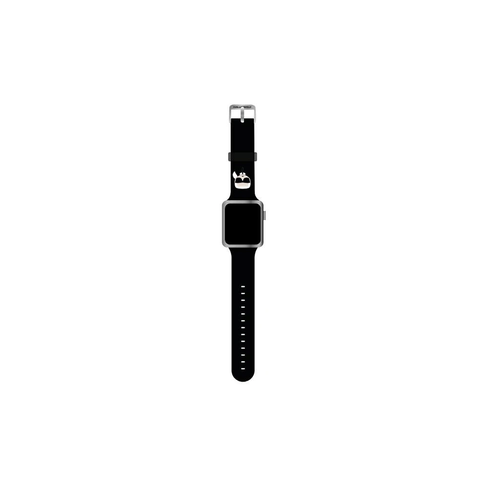 Pasek Karl Lagerfeld KLAWMSLKK Apple Watch 4/5/6/7/SE/8/9/10 40/41/42mm czarny/black strap Silicone Karl Heads