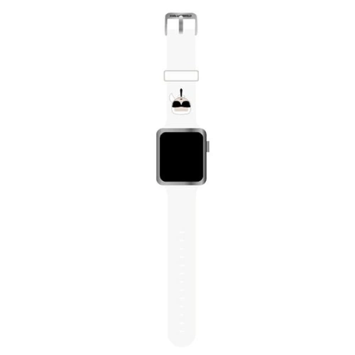 Kup Pasek Karl Lagerfeld KLAWMSLKW Apple Watch 4/5/6/7/SE/8/9/10 40/41/42mm alb/white strap Silicon Karl Heads - KLD823WHT - {ean13} - Sklep Home Screen