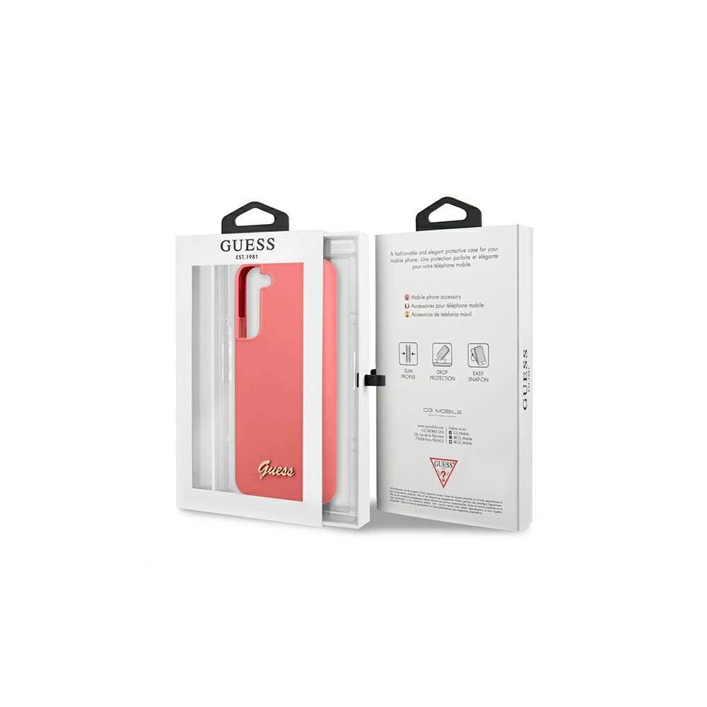 homescreen.pl - Etui Guess GUHCS22MLSLMGFU Samsung Galaxy S22+ Plus fuksja/fuchsia hardcase Silicone Script Metal Logo