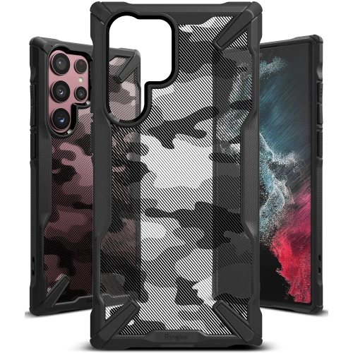 Kup Etui Ringke Fusion-X Design Samsung Galaxy S22 Ultra Camo (Moro) černé - RGK1541CAM - {ean13} - Sklep Home Screen