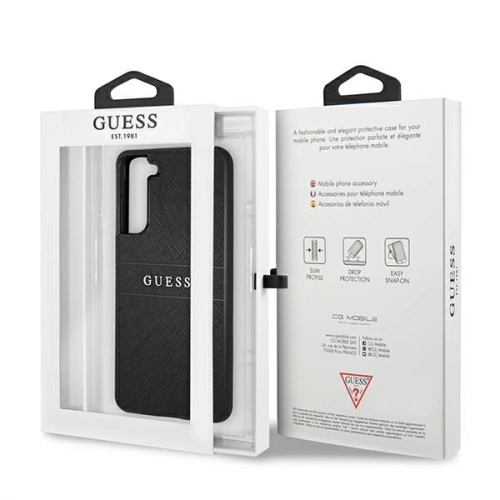 Kup Etui Guess GUHCS21FPSASBBK Samsung Galaxy S21 FE czarny/black Saffiano Stripe - GUE1581BLK - {ean13} - Sklep Home Screen
