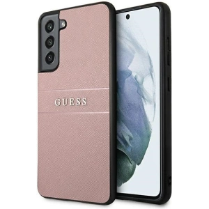 Kup Etui Guess GUHCS21FPSASBPI Samsung Galaxy S21 FE roz/pink Saffiano Stripe - GUE1582PNK - {ean13} - Sklep Home Screen