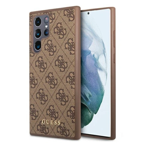 Kup Etui Guess GUHCS22LG4GFBR Samsung Galaxy S22 Ultra brązowy/brown hard case 4G Metal Gold Logo - GUE1583BR - {ean13} - Sklep Home Screen
