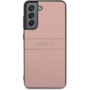 Kup Etui Guess GUHCS21FPSASBPI Samsung Galaxy S21 FE różowy/pink Saffiano Stripe - GUE1582PNK - {ean13} - Sklep Home Screen