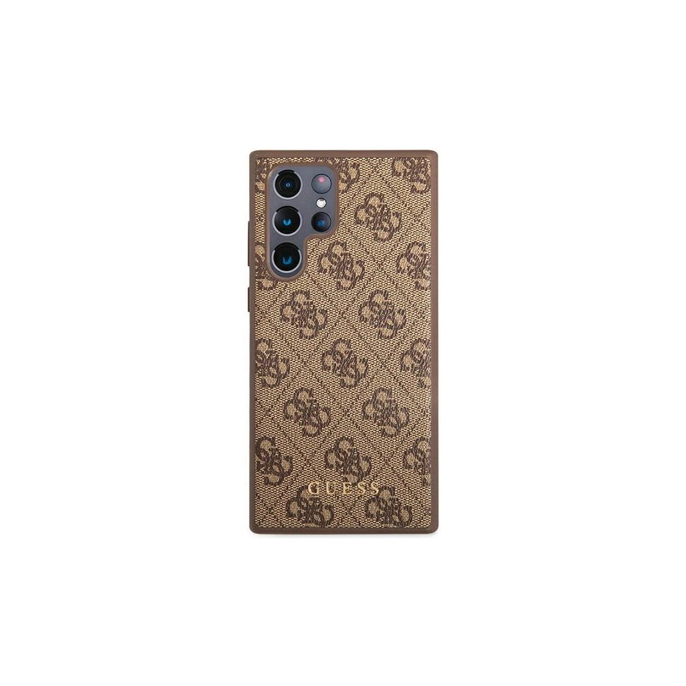 homescreen.pl - Etui Guess GUHCS22LG4GFBR Samsung Galaxy S22 Ultra brązowy/brown hard case 4G Metal Gold Logo