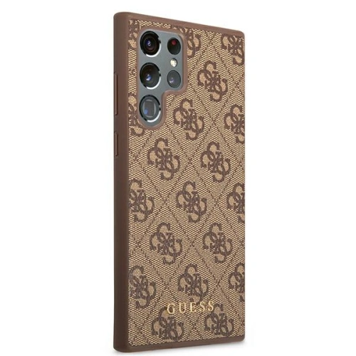 Kup Etui Guess GUHCS22LG4GFBR Samsung Galaxy S22 Ultra brązowy/brown hard case 4G Metal Gold Logo - GUE1583BR - {ean13} - Sklep Home Screen