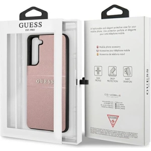 Kup Etui Guess GUHCS21FPSASBPI Samsung Galaxy S21 FE różowy/pink Saffiano Stripe - GUE1582PNK - {ean13} - Sklep Home Screen