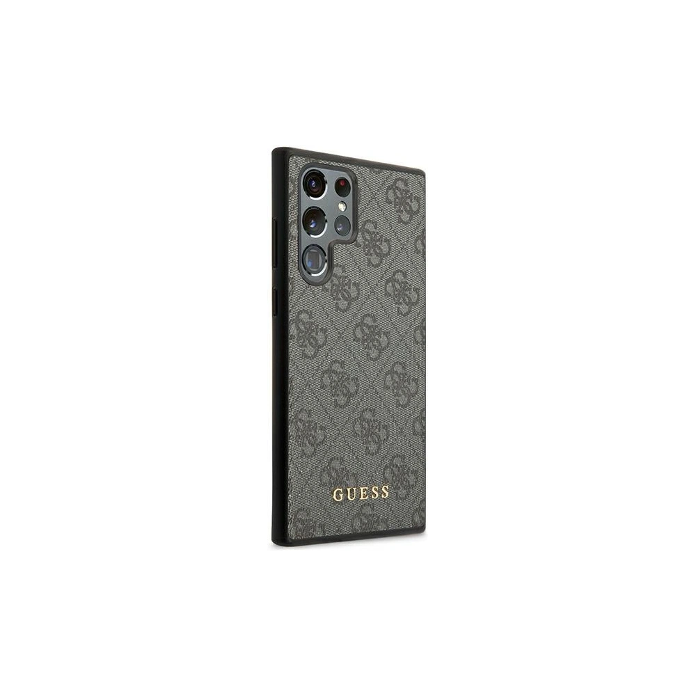 homescreen.pl - Etui Guess GUHCS22LG4GFGR Samsung Galaxy S22 Ultra szary/grey hard case 4G Metal Gold Logo