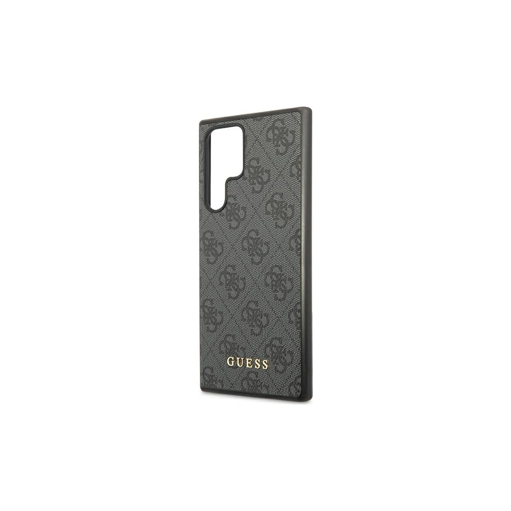 homescreen.pl - Etui Guess GUHCS22LG4GFGR Samsung Galaxy S22 Ultra szary/grey hard case 4G Metal Gold Logo