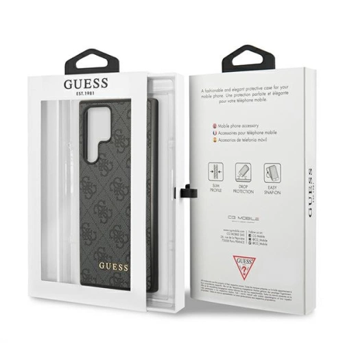 Kup Case Guess GUHCS22LG4GFGR Samsung Galaxy S22 Ultra grau/grey Hartschale 4G Metall Gold Logo - GUE1584GRY - {ean13} - Sklep Home Screen