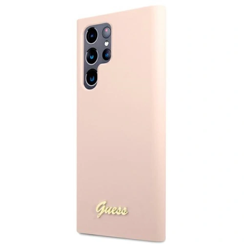 Kup Etui Guess GUHCS22LLSLMGPP Samsung Galaxy S22 Ultra różowy/pink hardcase Silicone Script Metal Logo - GUE1587PNK - {ean13} - Sklep Home Screen