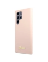 Kup Etui Guess GUHCS22LLSLMGPP Samsung Galaxy S22 Ultra różowy/pink hardcase Silicone Script Metal Logo - GUE1587PNK - {ean13} - Sklep Home Screen