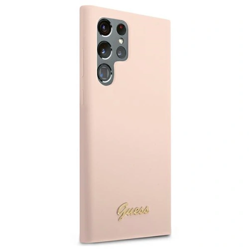 Kup Etui Guess GUHCS22LLSLMGPP Samsung Galaxy S22 Ultra roz/pink hardcase Silicon Script Metal Logo - GUE1587PNK - {ean13} - Sklep Home Screen